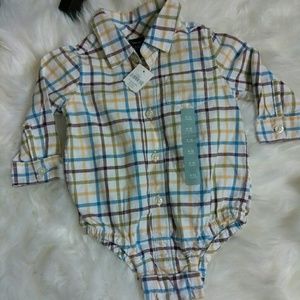 NWT Baby gap plaid bodysuit 6-12M